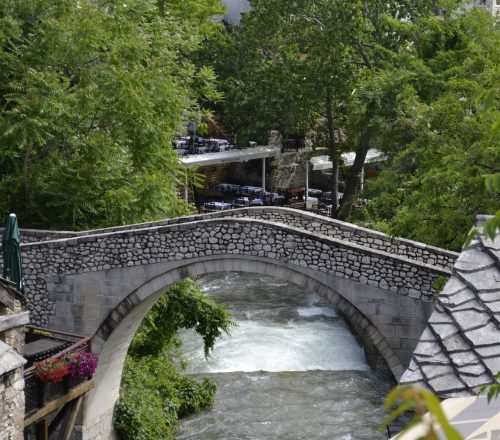 Small bridge in close proximity of the restaurant. Terrace can be observed from it.